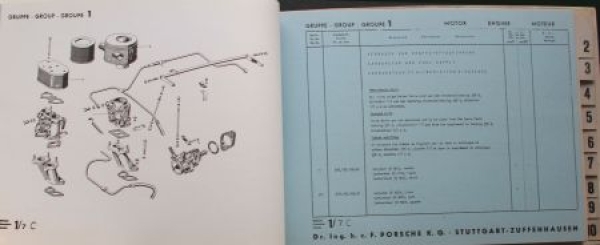 Porsche 356 C Spare Parts-Catalog 2th Supplement 1964 in original case (7947)